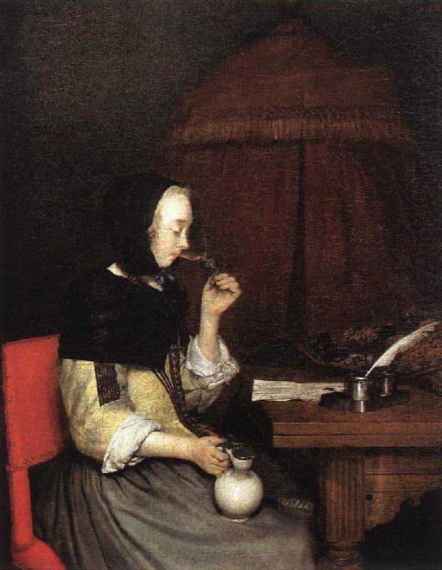 Woman Drinking Winen 5r, TERBORCH, Gerard